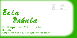 bela makula business card